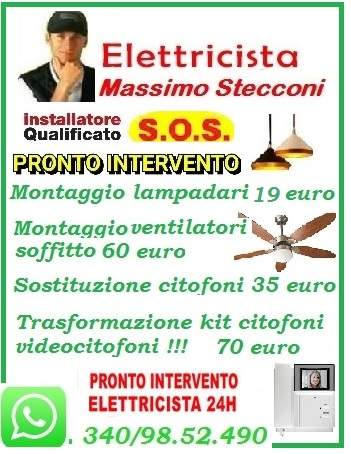 MONTAGGIO VENTILATORE LAMPADARIO A SOFFITTO ROMA