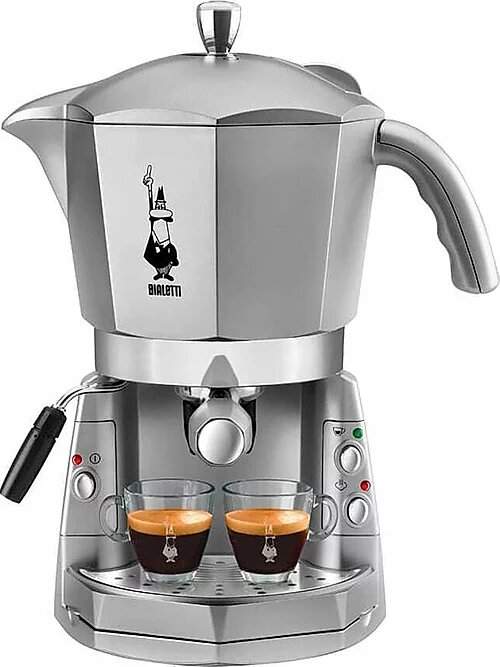 Bialetti Macchina Caffè Espresso Manuale cialde/capsule MOKONA SILVER