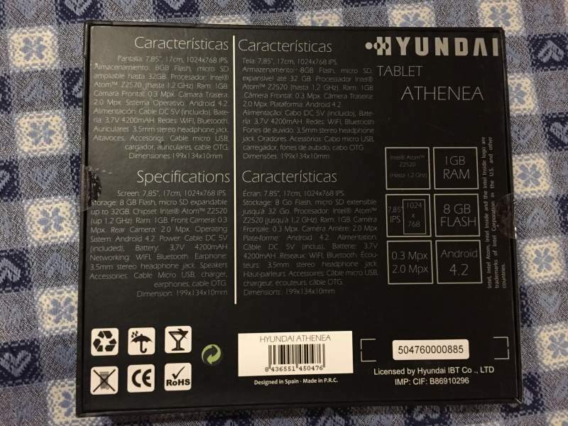 Tablet Hyundai Athenea 7.85'' touchscreen WiFi android nuovo