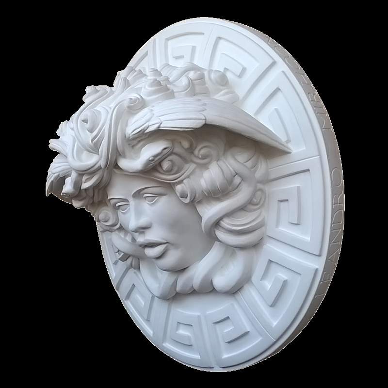 Dalla mitologia classica la Medusa scultura diametro 45 cm 