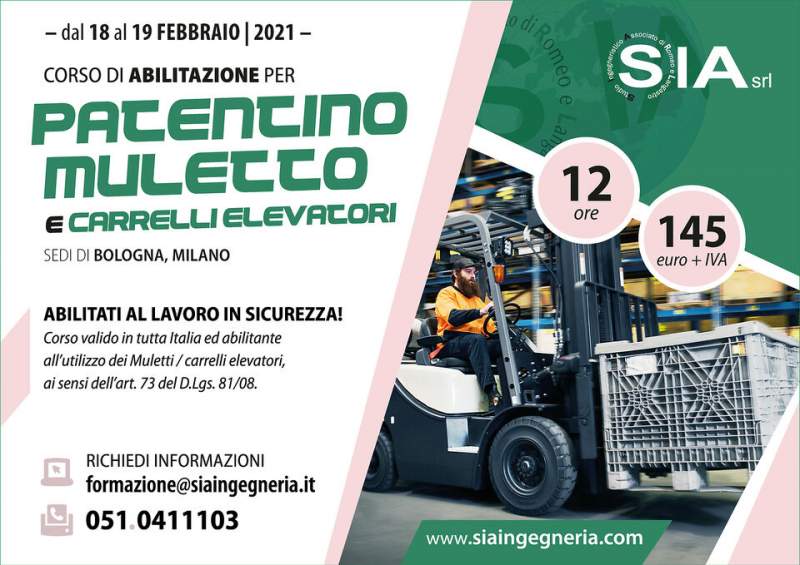 Corso patentino MULETTO a BOLOGNA