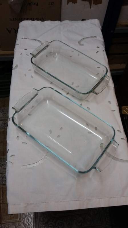 2 pirofile rettangolari in vetro – vintage