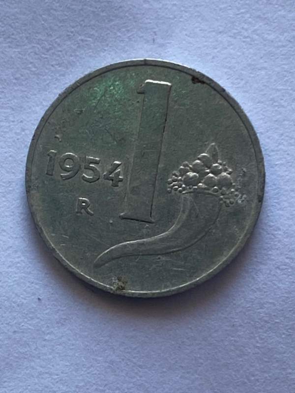 Moneta da 1 Lira del 1954