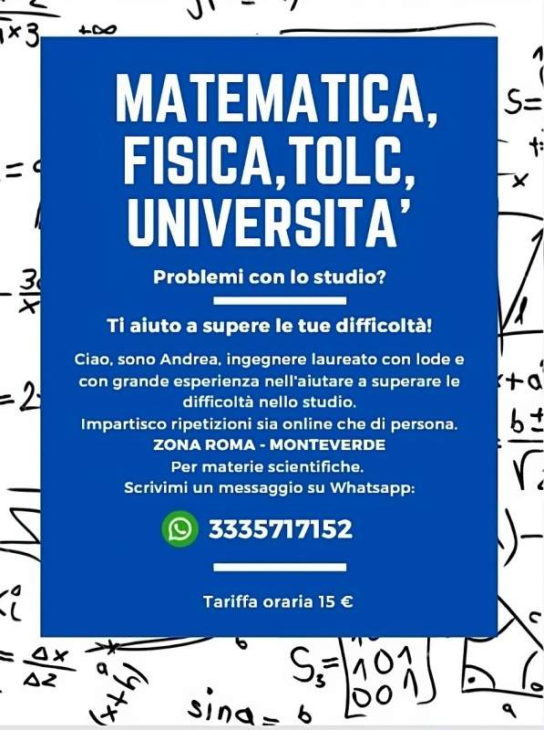 Matematica, Fisica,TOLC, UNIVERSITA'